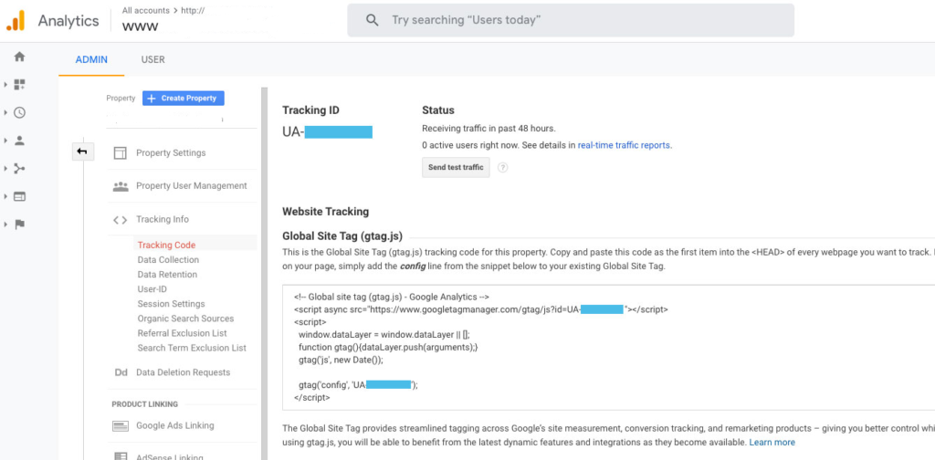 Google Analytics Universal Property Setup